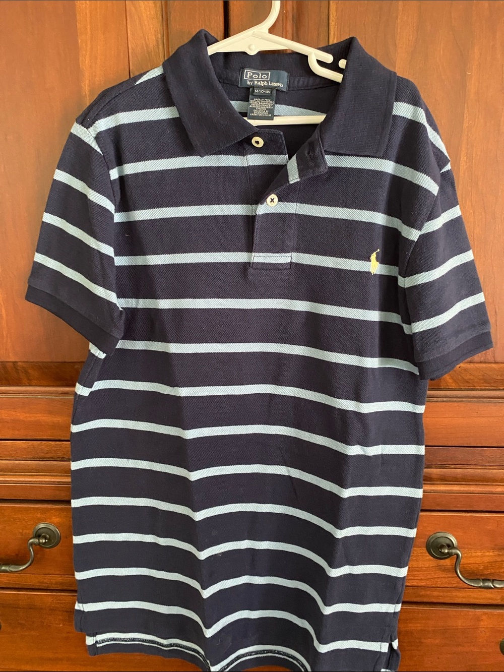 Polo by Ralph Lauren Navy with Light Blue Striped Polo